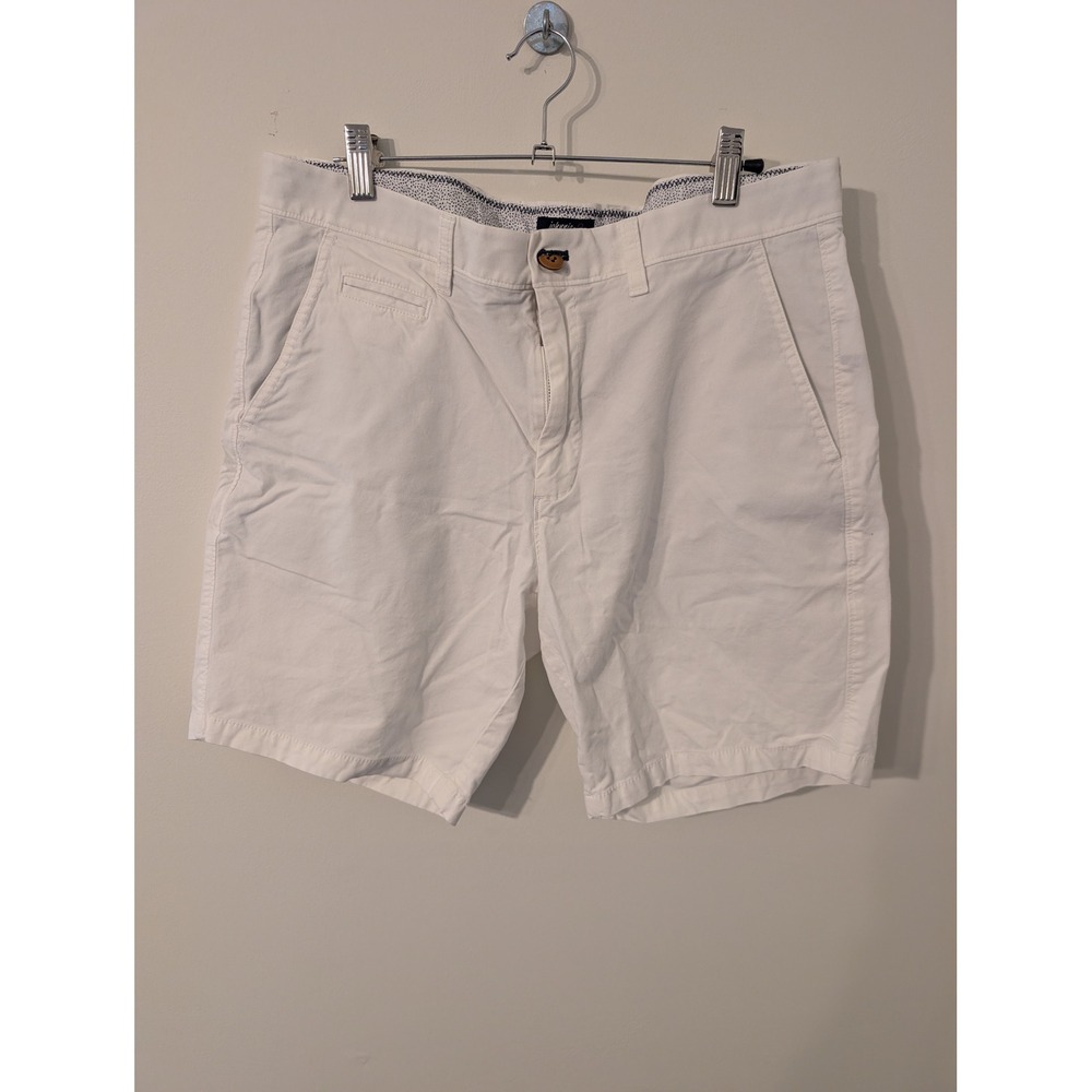Johnnie-O Mens White Pima Cotton Modal Chino Shorts Size 33 golf pickleball